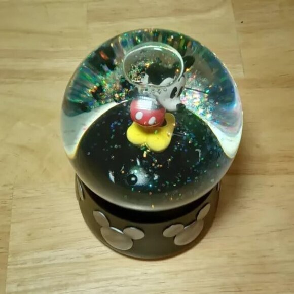 Mickey Mouse Musical Snow Globe Disney Wind Up "Mickey Mouse March" Song Works! - Picture 3 of 6